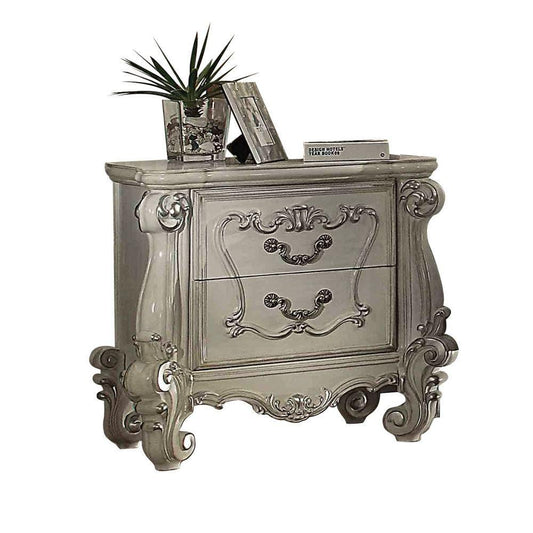 ACME Versailles Nightstand, Bone White