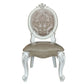 ACME Versailles  Side Chair (Set-2), PU & Bone White Finsih