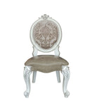 ACME Versailles  Side Chair (Set-2), PU & Bone White Finsih