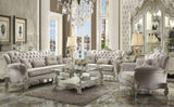 ACME Versailles Sofa w/5 Pillows, Ivory Fabric & Bone White