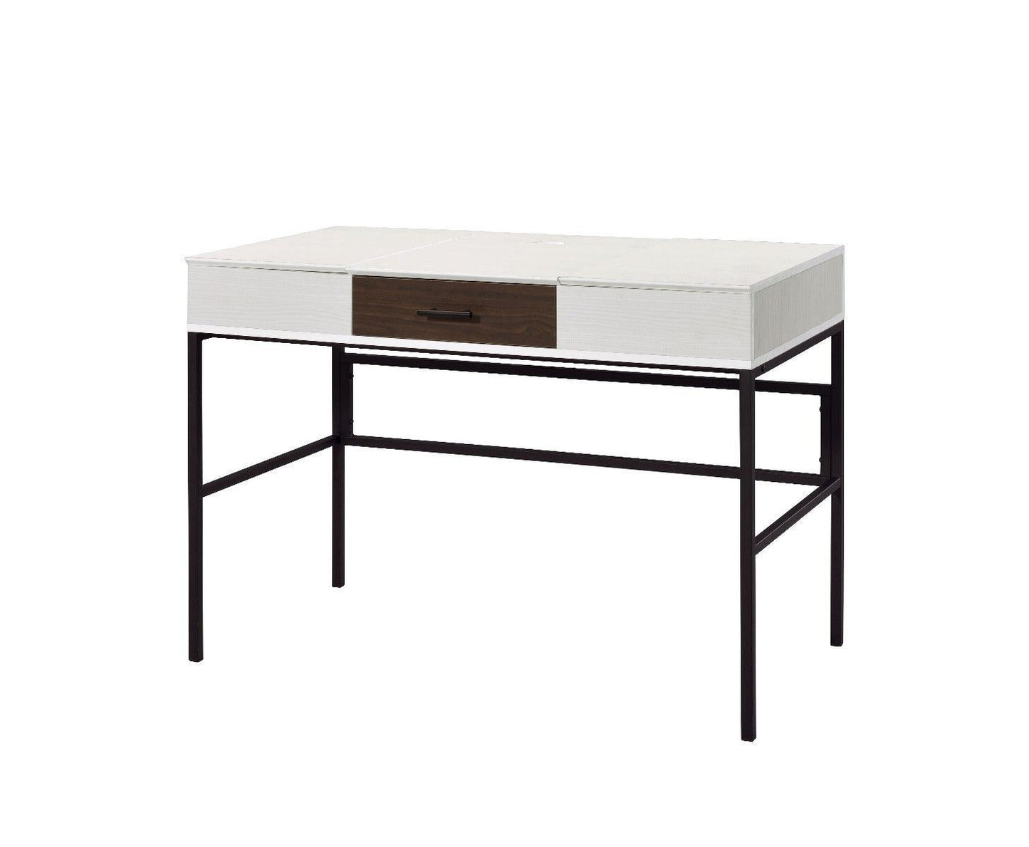 ACME Verster Built-in USB Port Writing Desk, Natural & Black Finish