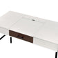 ACME Verster Built-in USB Port Writing Desk, Natural & Black Finish