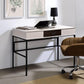 ACME Verster Built-in USB Port Writing Desk, Natural & Black Finish