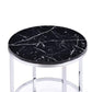 ACME Virlana End Table, Faux Black Marble & Chrome Finish