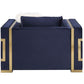 ACME Virrux Chair w/2Pillows, Blue Velvet & Gold Finish