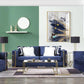 ACME Virrux Loveseat w/4Pillows, Blue Velvet & Gold Finish