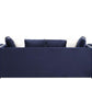 ACME Virrux Sofa w/6Pillows, Blue Velvet & Gold Finish