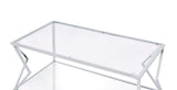 ACME Virtue Coffee Table, Clear Glass & Chrome Finish