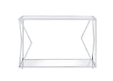 ACME Virtue Sofa Table, Clear Glass & Chrome Finish