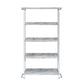 ACME Visage Bookcase, White Printed Faux Marble & Chrome