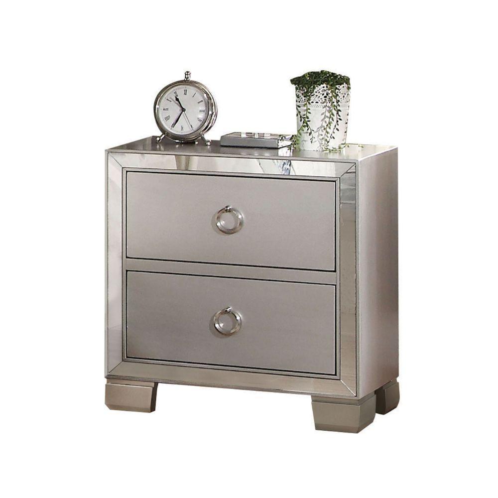 ACME Voeville II Nightstand, Platinum