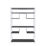 ACME Vonara Bookshelf, Rustic Gray Oak & Chrome