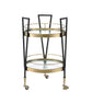 ACME Vries Serving Cart, Black & Gold Finish