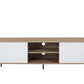 ACME Wafiya TV Stand, Rustic Oak, White & Black Finish