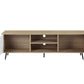 ACME Wafiya TV Stand, Rustic Oak, White & Black Finish