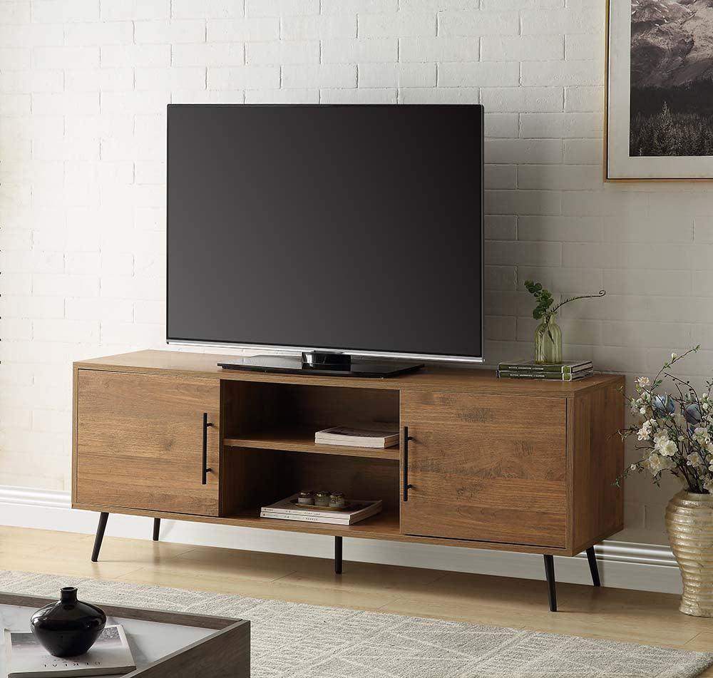 ACME Wafiya TV Stand, Rustic Wood & Black Finish