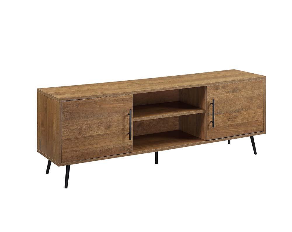 ACME Wafiya TV Stand, Rustic Wood & Black Finish