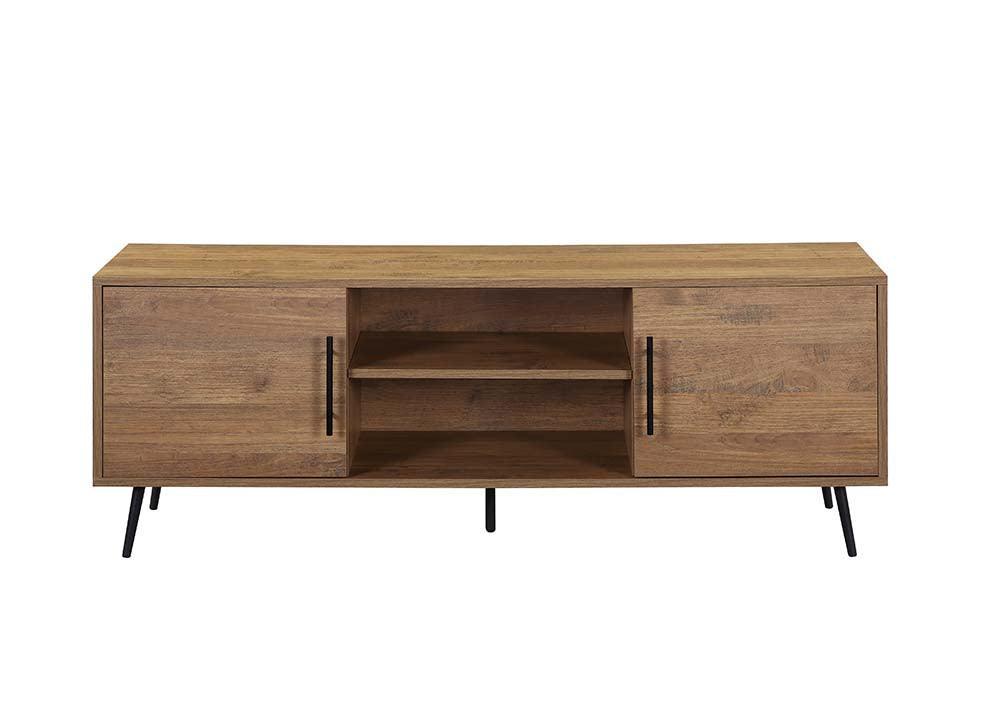 ACME Wafiya TV Stand, Rustic Wood & Black Finish