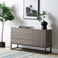 ACME Walden Console Table, Rustic Oak & Black Finish