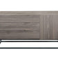 ACME Walden Console Table, Rustic Oak & Black Finish