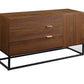 ACME Walden Console Table, Walnut & Black Finish