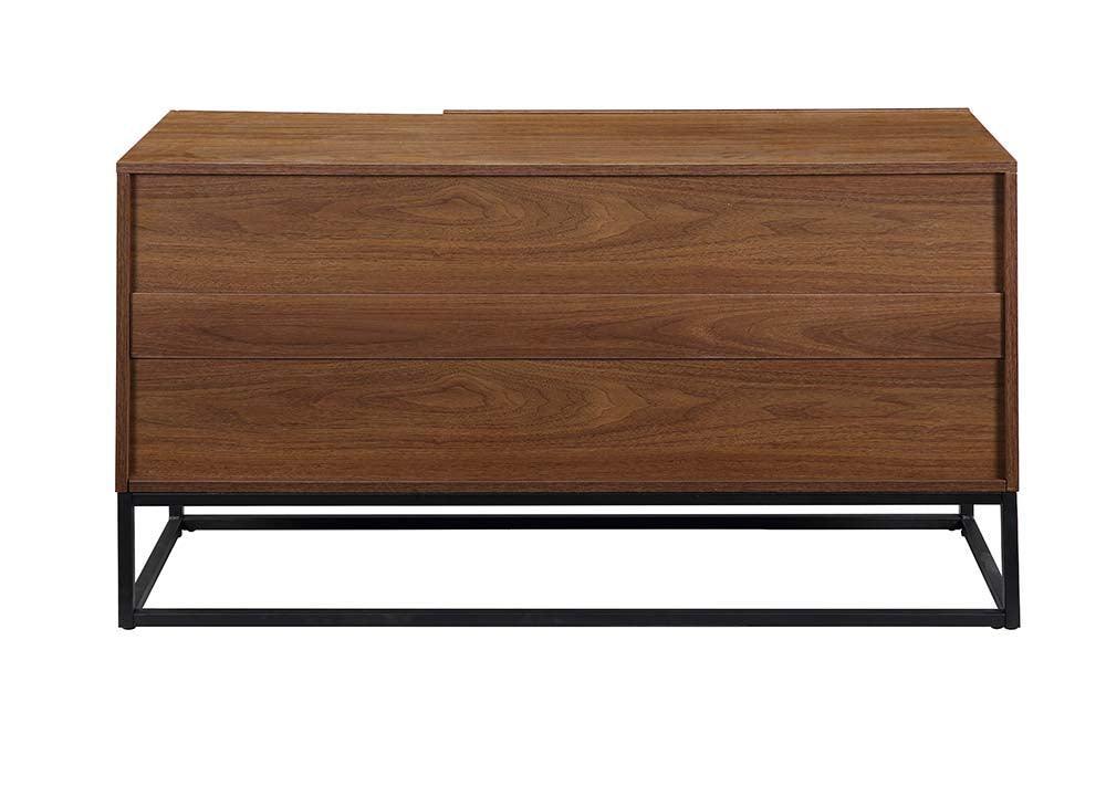 ACME Walden Console Table, Walnut & Black Finish