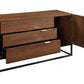 ACME Walden Console Table, Walnut & Black Finish