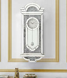 ACME Wall Clock, Mirrored w/Faux Diamonds