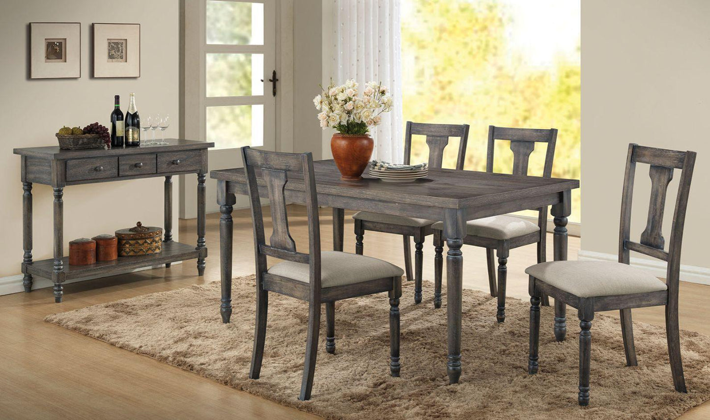 ACME Wallace Dining Table, Weathered Gray