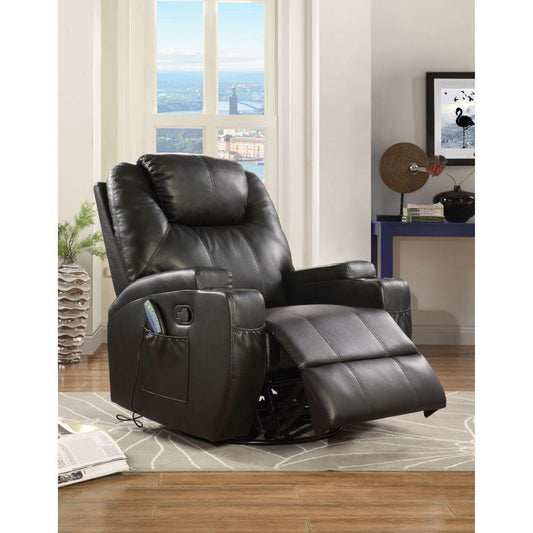 ACME Waterlily Rocker Recliner w/Swivel (Motion), Black PU