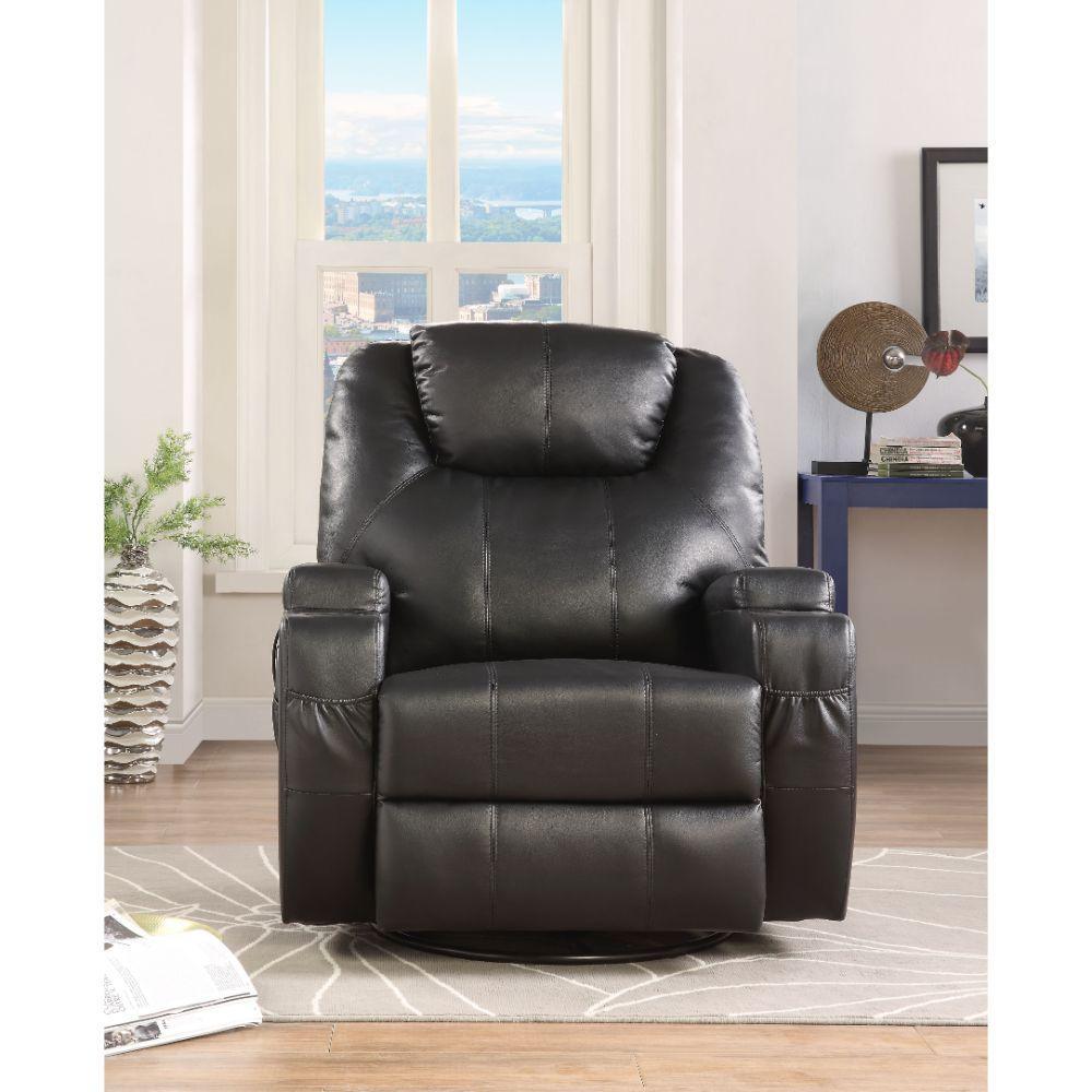 ACME Waterlily Rocker Recliner w/Swivel (Motion), Black PU