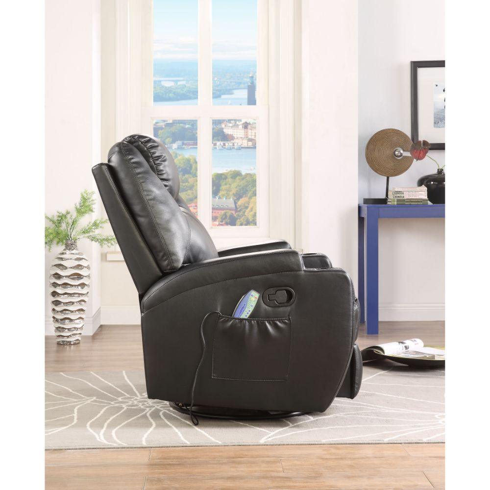 ACME Waterlily Rocker Recliner w/Swivel (Motion), Black PU