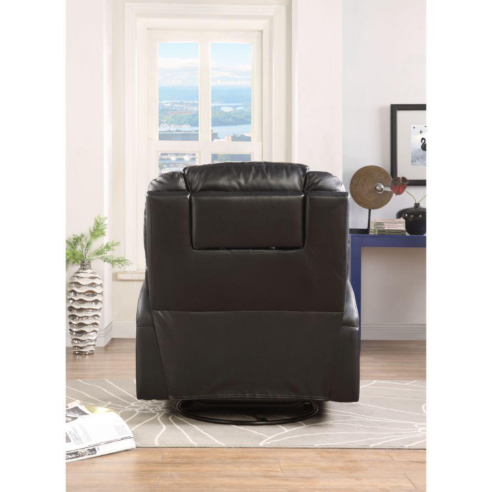 ACME Waterlily Rocker Recliner w/Swivel (Motion), Black PU