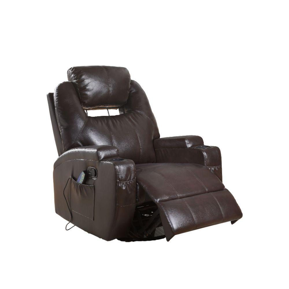 ACME Waterlily Rocker Recliner w/Swivel (Motion), Brown PU