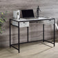 ACME Wearn Writing Desk w/USB, Weathered Gray & Black Finish