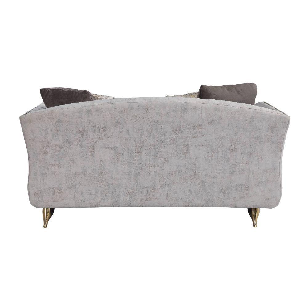 ACME Wilder Loveseat w/4 Pillows, Beige Fabric