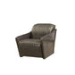 ACME Winchester Chair, Aluminum & Distress Espresso Top Grain Leather