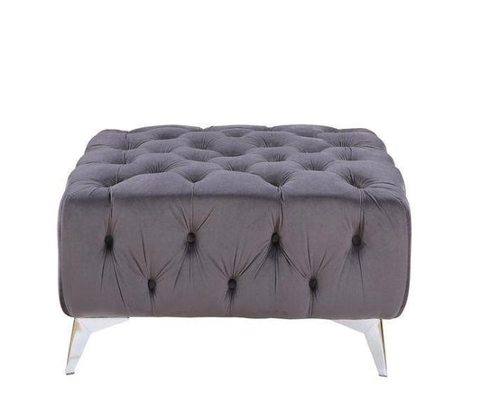 ACME Wugtyx Sectional - Ottoman,  Dark GrayVelvet