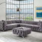 ACME Wugtyx Sectional - Ottoman,  Dark GrayVelvet