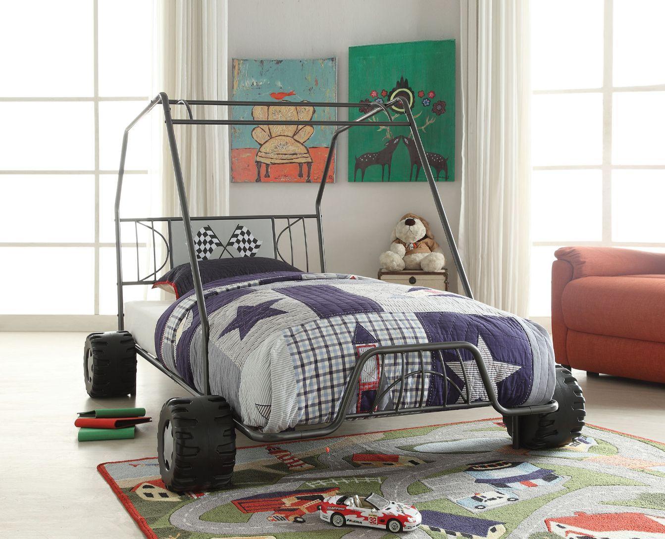 ACME Xander Twin Bed, Gunmetal Go Kart  37640T