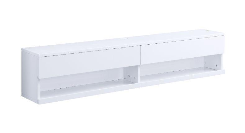 ACME Ximena Floating TV Stand, LED & White Finish