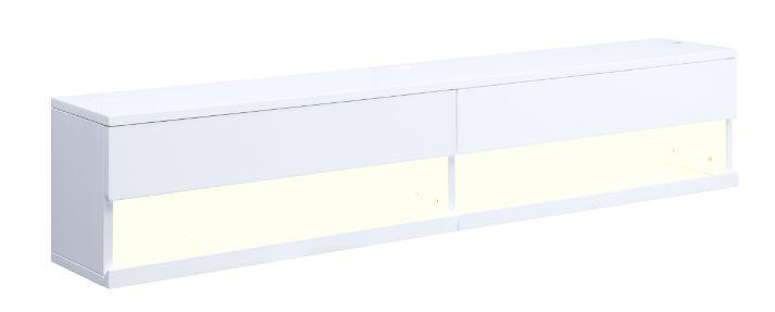 ACME Ximena Floating TV Stand, LED & White Finish