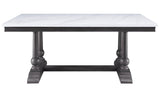 ACME Yabeina Dining Table , Marble Top & Gray Oak Finish