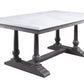 ACME Yabeina Dining Table , Marble Top & Gray Oak Finish