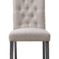 ACME Yabeina Side Chair (Set-2), Beige Linen & Gray Finish