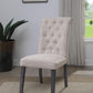 ACME Yabeina Side Chair (Set-2), Beige Linen & Gray Finish