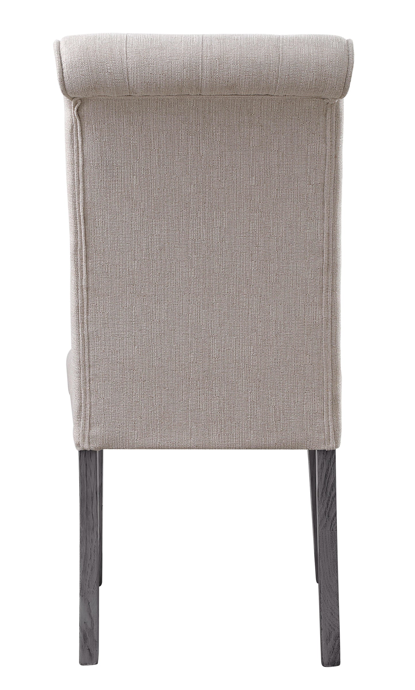 ACME Yabeina Side Chair (Set-2), Beige Linen & Gray Finish