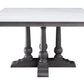 ACME Yabeina Square Dining Table , Marble Top & Gray Oak Finish