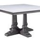 ACME Yabeina Square Dining Table , Marble Top & Gray Oak Finish