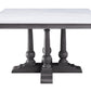 ACME Yabeina Square Dining Table , Marble Top & Gray Oak Finish